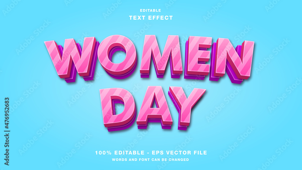 Women Day 3D Editable Text Effect