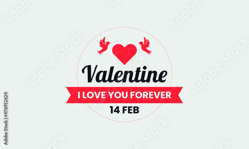 14 february I love you forever valentines day bannericon abstract monogram vector logo template photo