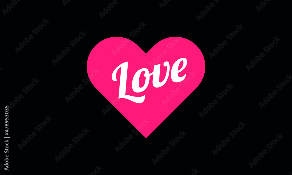 Love in heart valentine dayicon abstract monogram vector logo template