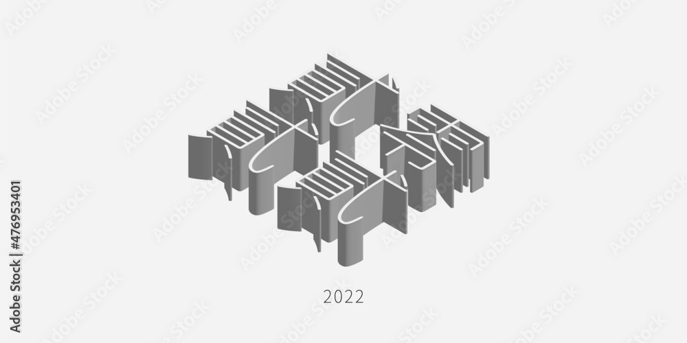 3d illustration for 2022 in Chinese. 3d illustration for 2022 in Chinese.