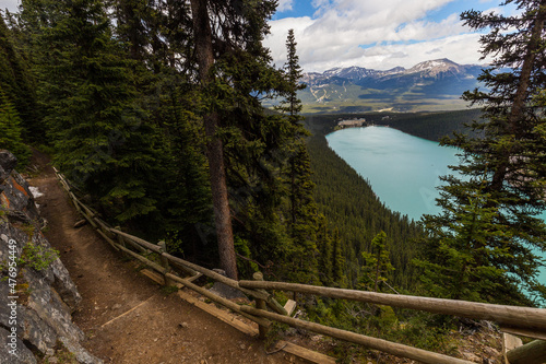 The view on the Lake Louise from Big Beehive in Banff National Park photo