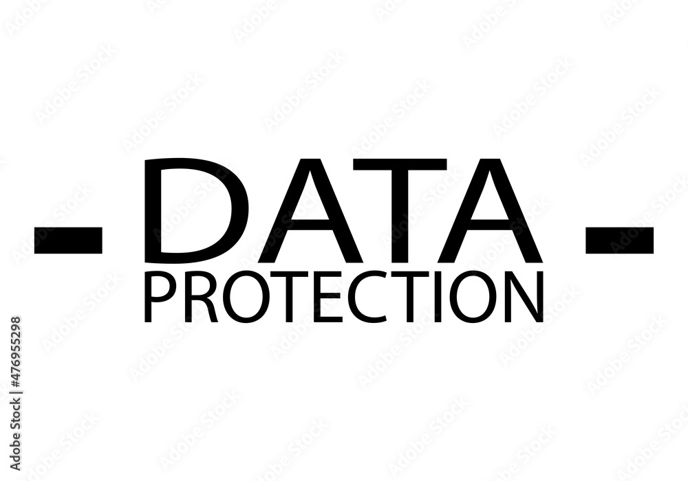 Título negro de protección de datos en fondo blanco. Título negro de protección de datos en fondo blanco.