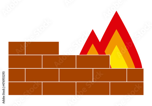 Icono de firewall de un sistema operativo. 