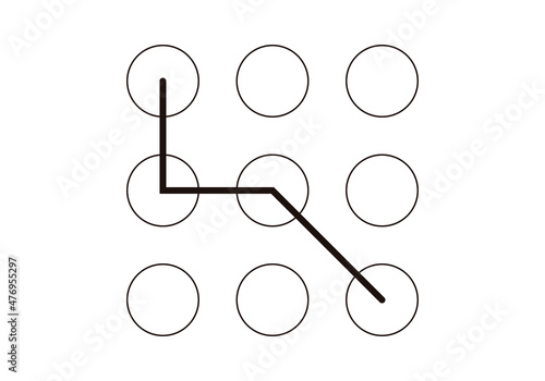 Icono negro de patrón en fondo blanco. 