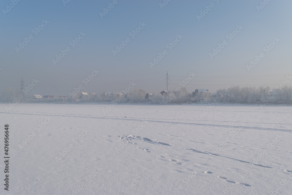 landscape with snow landscape with snow