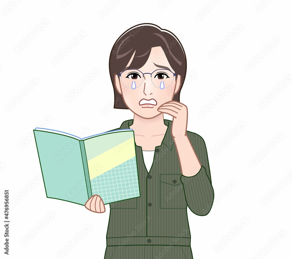 緑のつなぎを着た女性