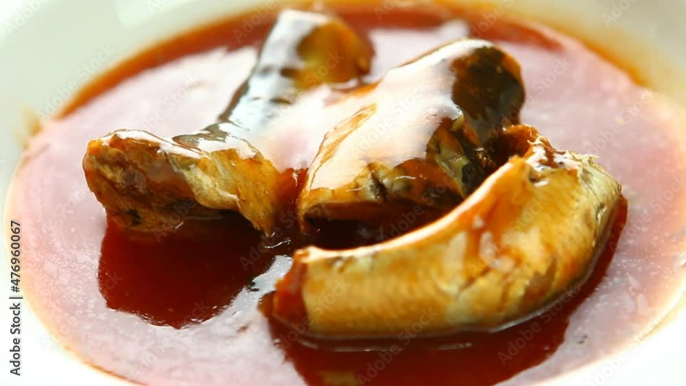 Canned sardine fishes on plate , in studio Chiangmai Thailand. Canned sardine fishes on plate , in studio Chiangmai Thailand.