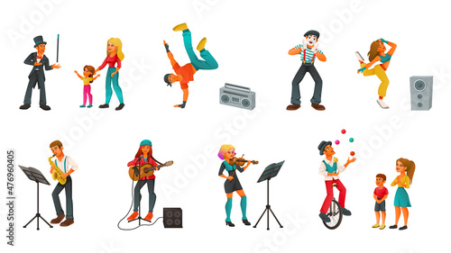 Street Performers Cartoon Set