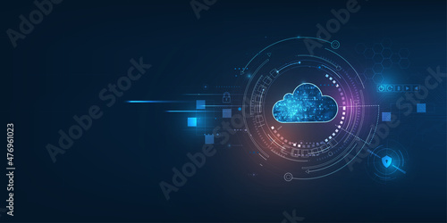 Cloud computing concept.Abstract cloud connection technology background. photo