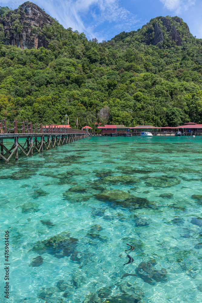 Clear water of Bohey Dulang, Tun Sakaran Marine park, Borneo