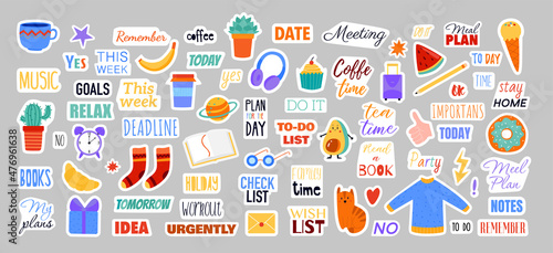 Stickers Flat Cartoon Set