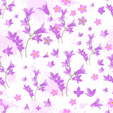 Flowers bells seamless pattern. Vector illustration