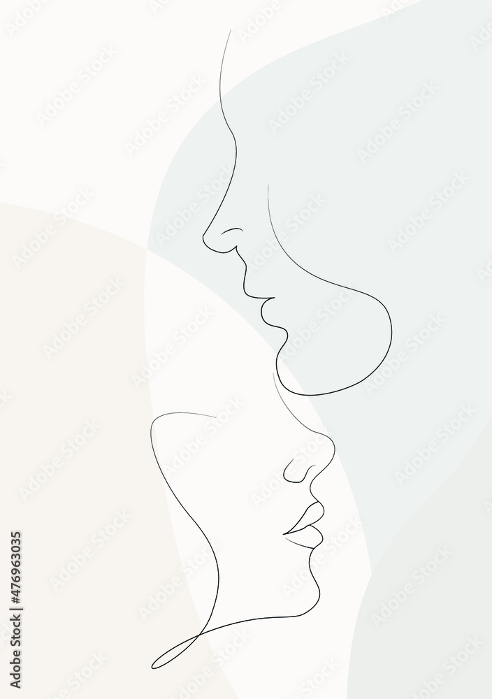 lovers on a soft background in illustrator only with lines lovers on a soft background in illustrator only with lines