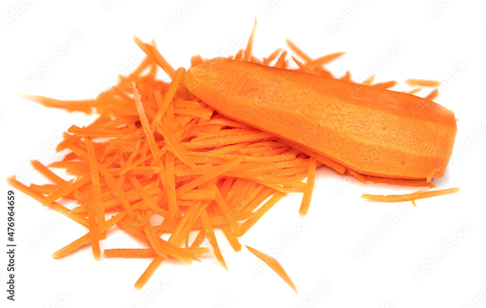 Sliced carrots isolated on white background. Sliced carrots isolated on white background.