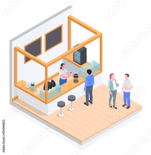 Small Business Owner Family Business Isometric Colored Composition