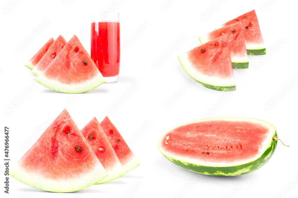 Collection of Ripe watermelon on a isolated white background Collection of Ripe watermelon on a isolated white background