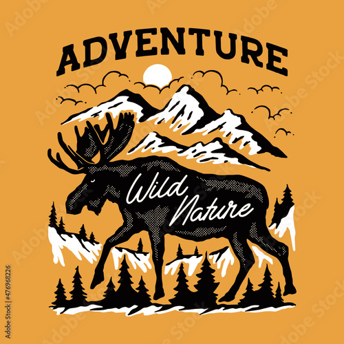 Moose adventure illustration