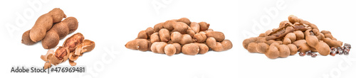 Collection of Tamarind isolated on a white background with clipping path