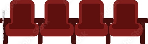 映画館の赤い座席のイラスト