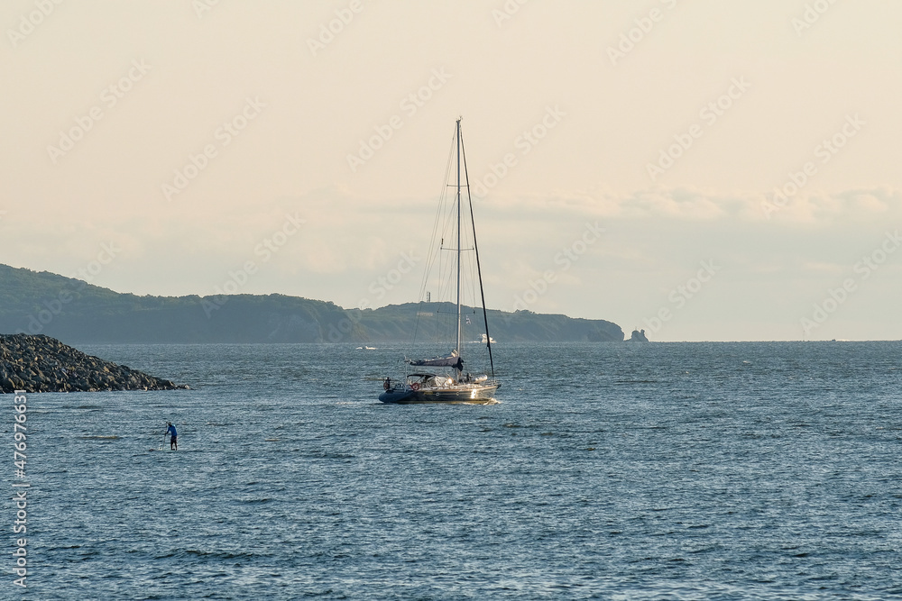 sailboat at sunset