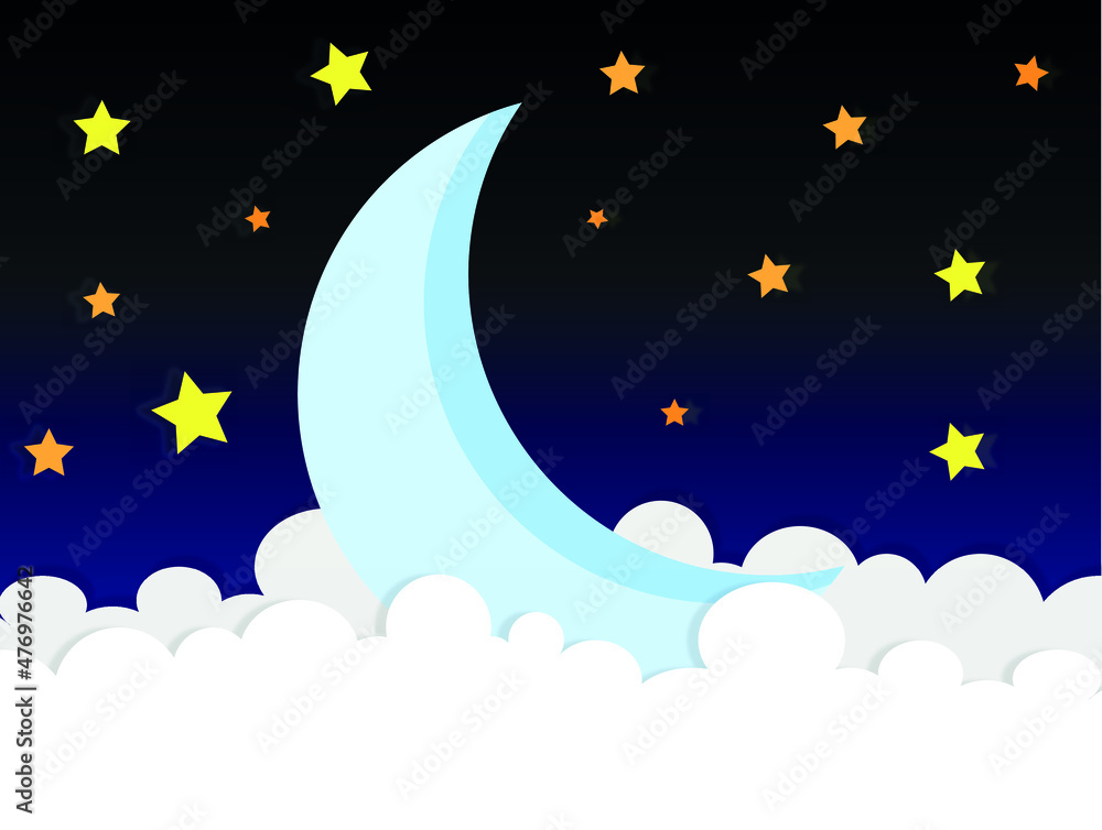Naklejka premium Moon clip art vector illustration. Moon image.