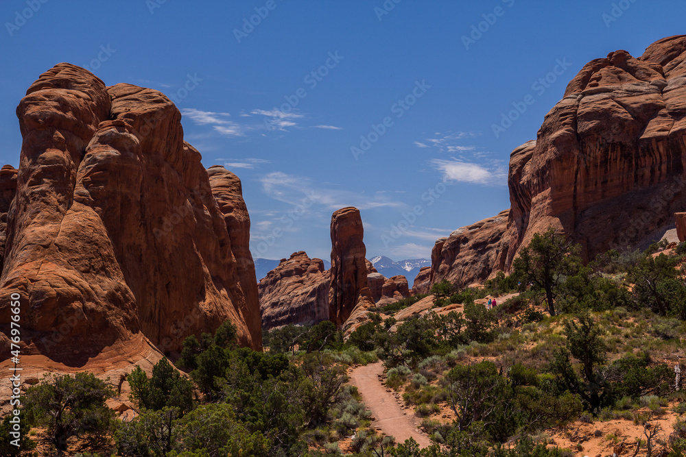 Path to Landscape arch at Arches National Park in Utah
