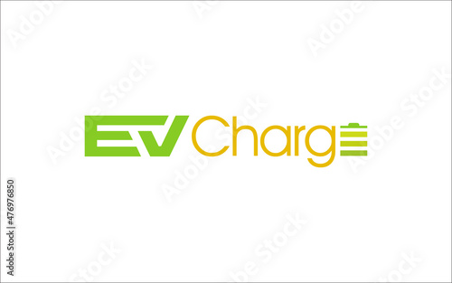Illustration vector graphic of modern electric charging car Logo Design template