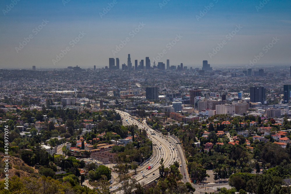 Skyline of a big city of Los Angeles