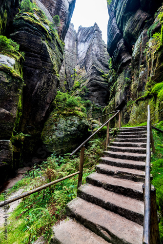 Teplicky skaly rock town in Czech republic