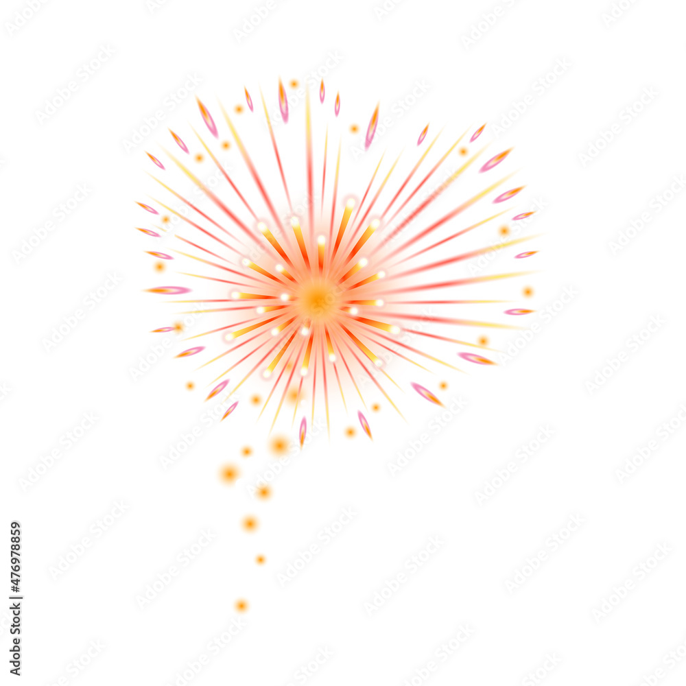 Isometric Heart Firework Composition