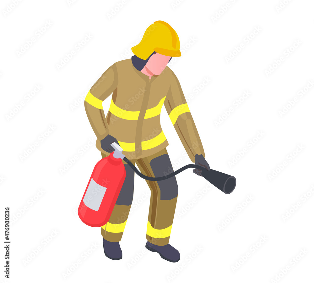Fire Extinguisher Firefighter Composition Fire Extinguisher Firefighter Composition