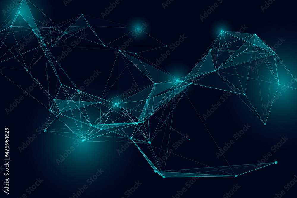 Obraz premium Plexus Polygonal Futuristic Minimalistic Geometric Pattern Vector Background.