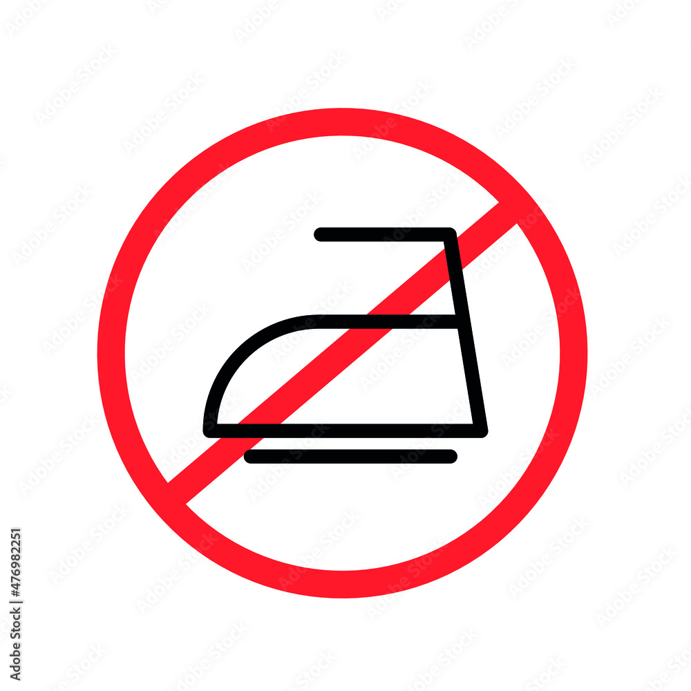 Do not iron line icon. Informational sign. Vector illustration
