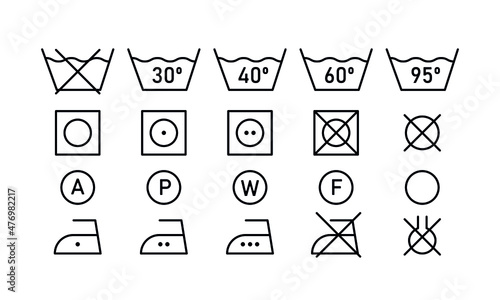Laundry line icon set. Symbol for washing clothes. Vector illustration on  white  background