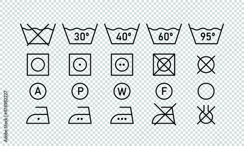 Laundry line icon set. Symbol for washing clothes. Vector illustration on  white  background