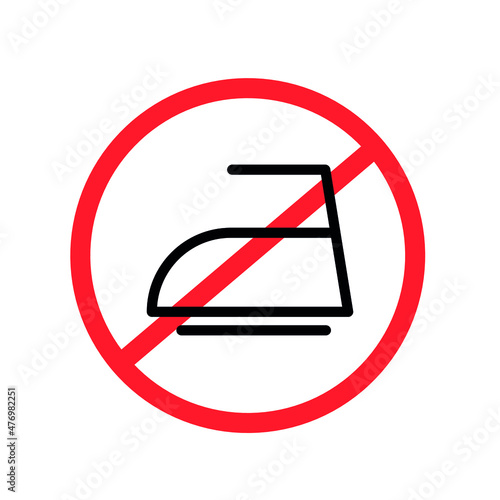 Do not iron line icon. Informational sign. Vector illustration