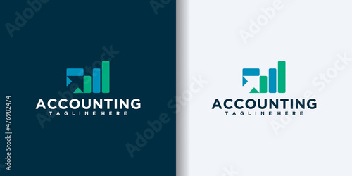 Flat design accounting logo template