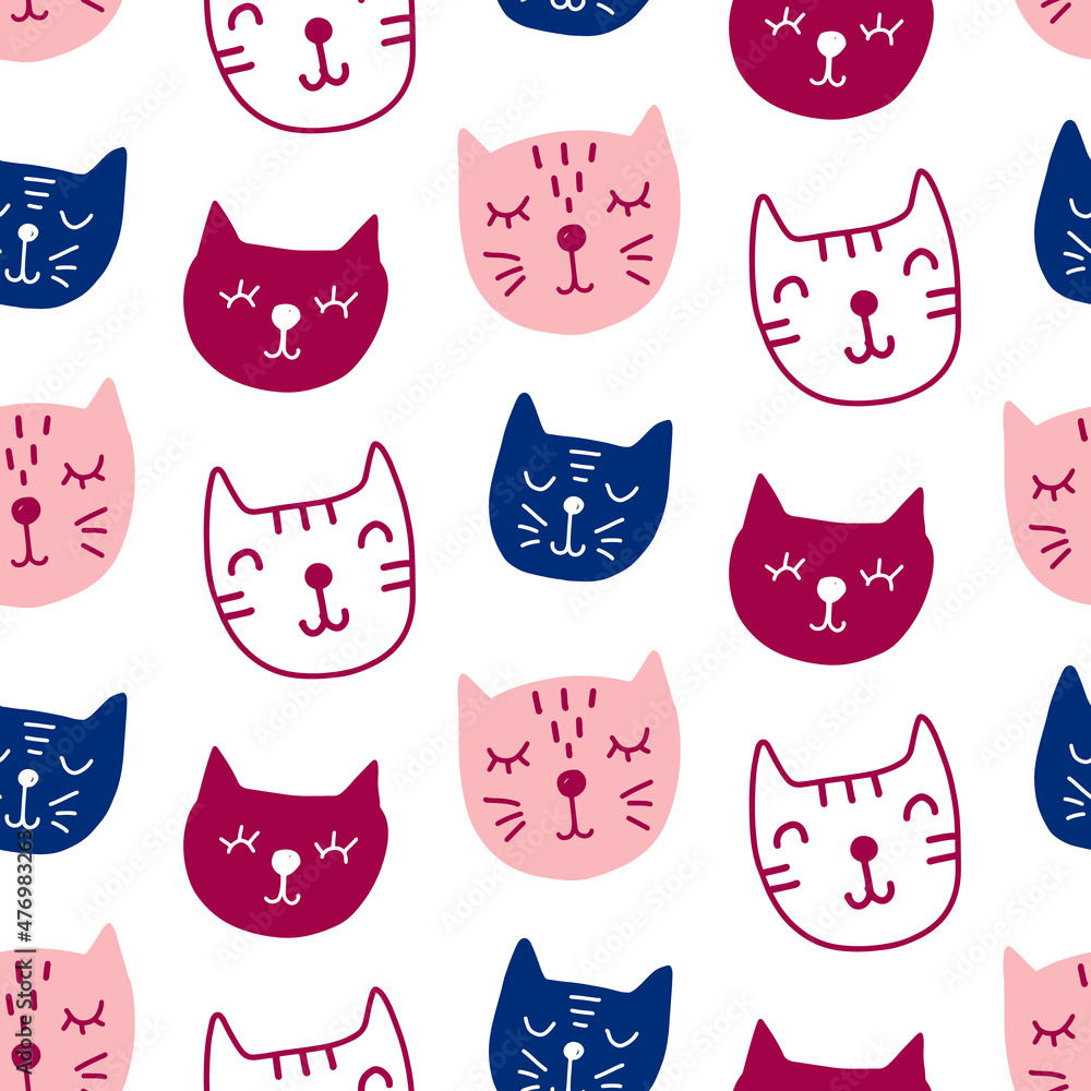 Vector Cat seamless pattern Vector Cat seamless pattern