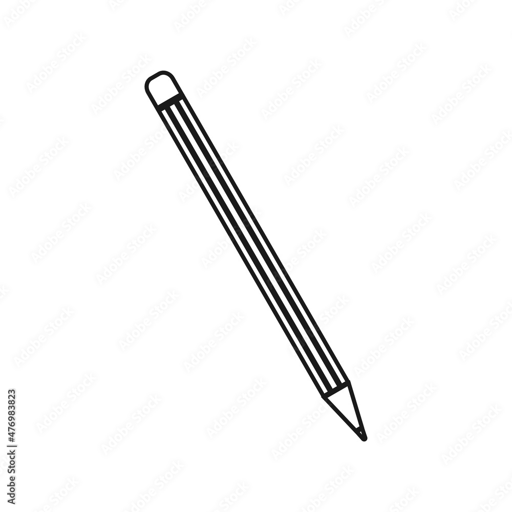 Pencil thin icon on white background