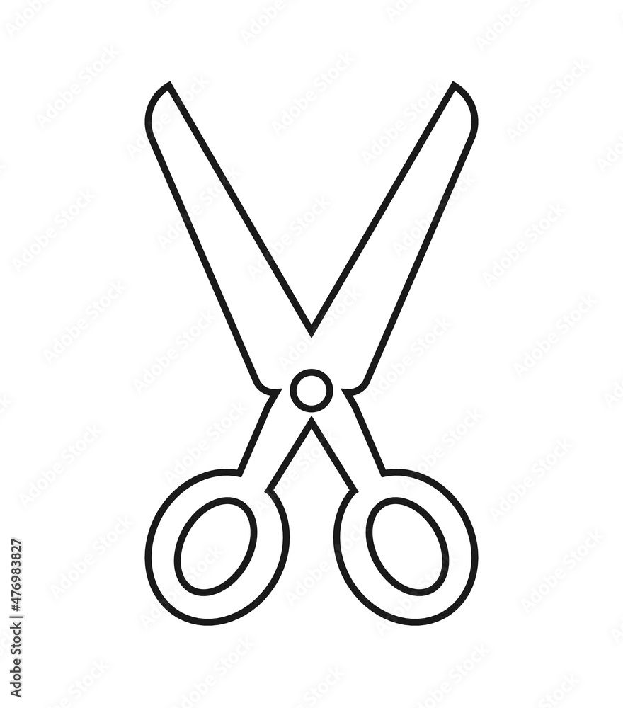 Scissors thin icon on white background Scissors thin icon on white background