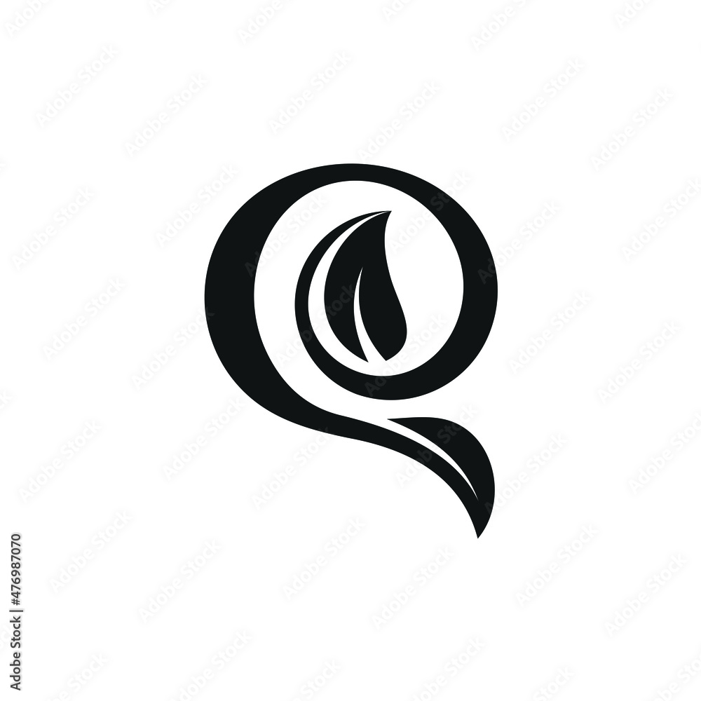 Initials Q Natural Leaves Eco Environment Logo Design Inspiration Initials Q Natural Leaves Eco Environment Logo Design Inspiration