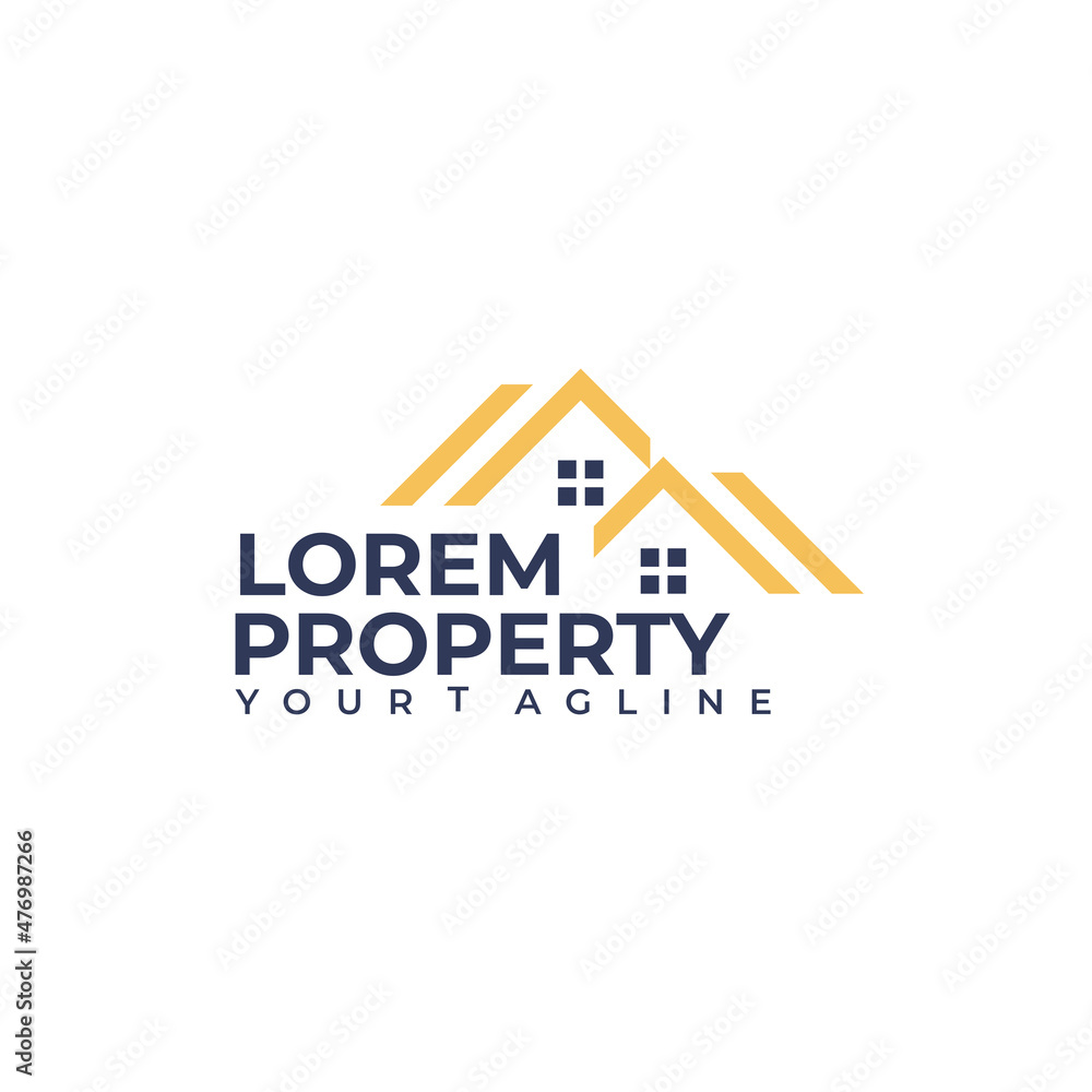 Minimalist Roof LOREM PROPERTY Home logo design