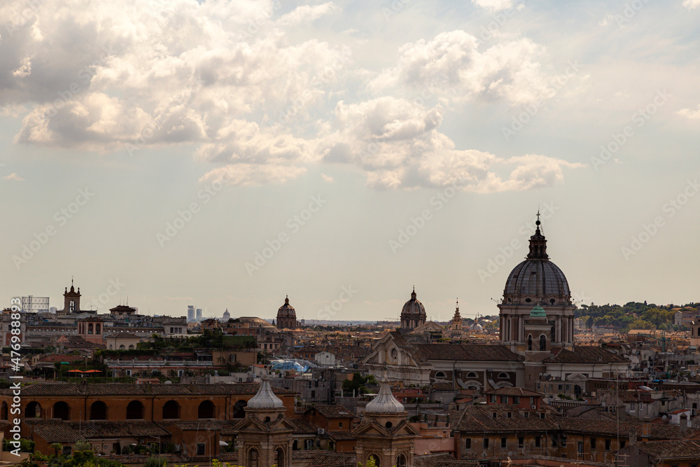 old historical buildings, aerial view of Rome , cityscape of Rome Italy 