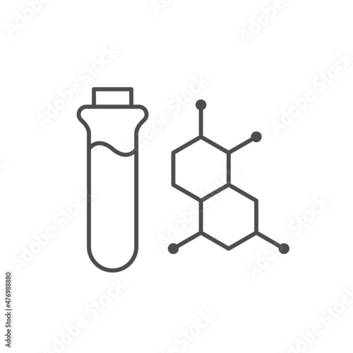 Chemical sample line outline icon