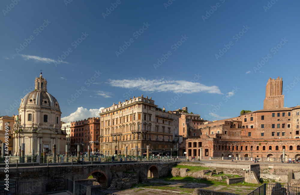church and historical buildings in Rome Italy 