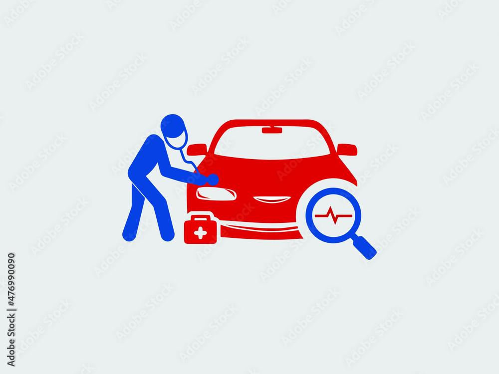 car doctor service logo design. Vector illustration. EPS 10