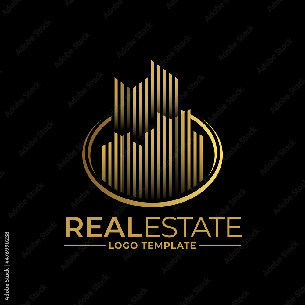 Obraz premium Real Estate Gold Logo Template