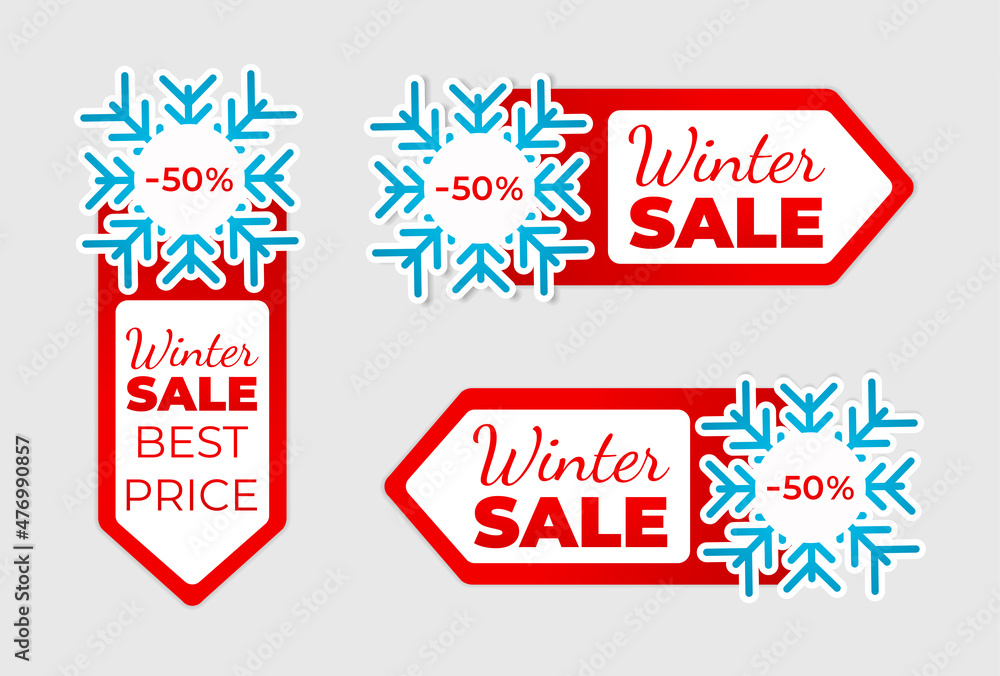 Winter sale label with special offer 50 Winter sale label with special offer 50