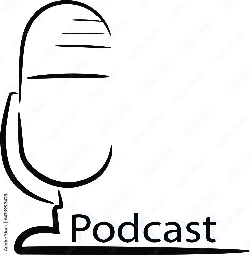 Obraz premium Podcast elegant logo for broadcasting