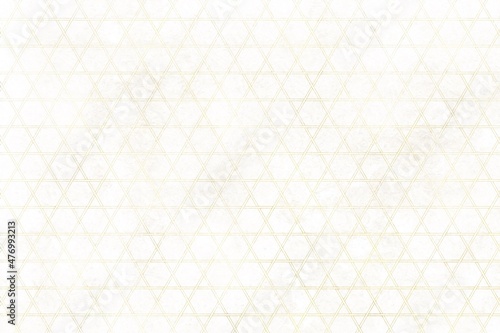籠目の和柄背景素材 金色 和紙風テクスチャ 上品 白 ゴージャス 幾何学的 日本の伝統的な柄 贅沢
